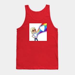 LGBT Girl Heart Burst rainbow Tank Top